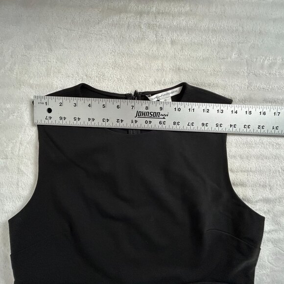 Diane Von Furstenberg Womens Black Sleeveless Evita Sheath Dress Size 12 Stretch - Picture 7 of 10